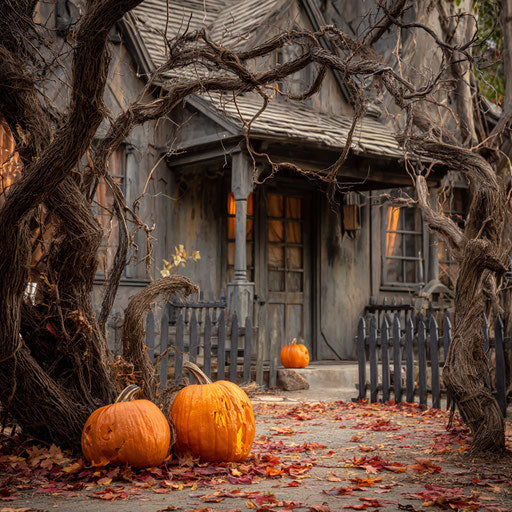 Autumn Vibes with Pumpkins and Twisted Trees
