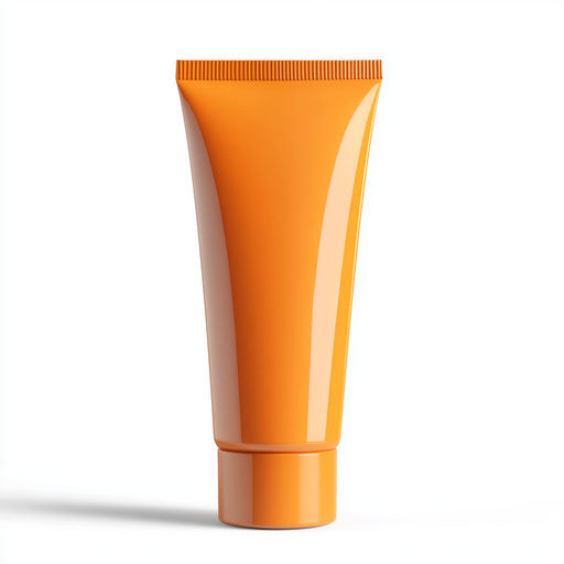 3D sunscreen on flat white background, isolated clipart