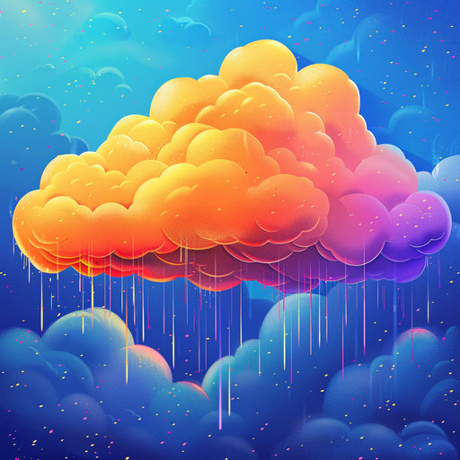 Realistic weather clipart with random color background