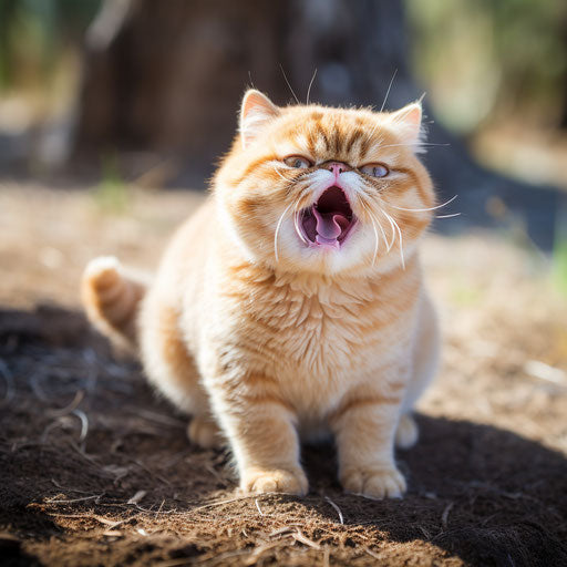 Exotic Shorthair cat meowing