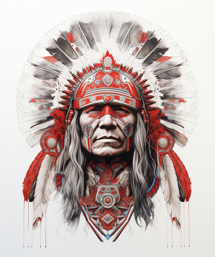 Ancient Indian warrior tattoo, John Wayne Gacy style