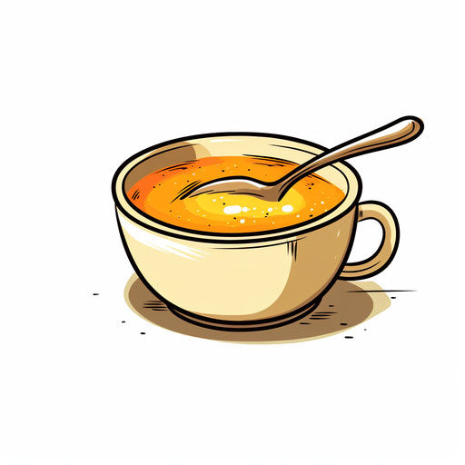 Minimalist soup illustration on white background