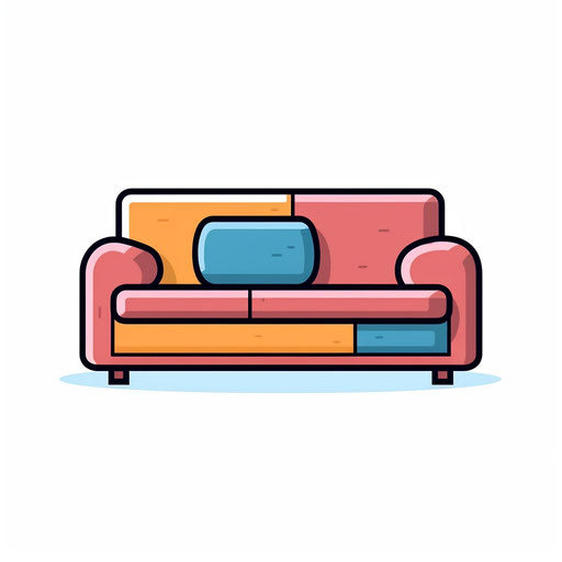 Minimalist sofa on white background