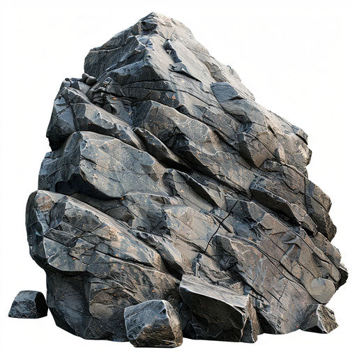 Rock clipart in photo realistic style with flat white background