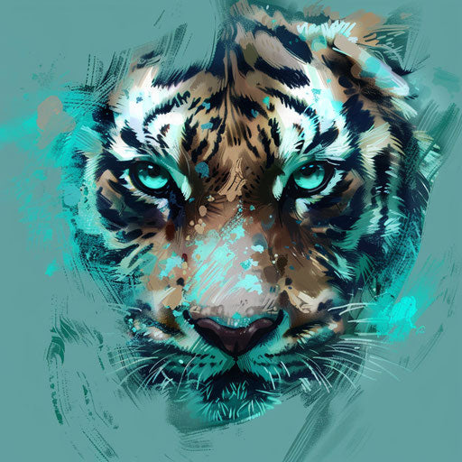 Surreal sketch of tiger eyes in a flat style