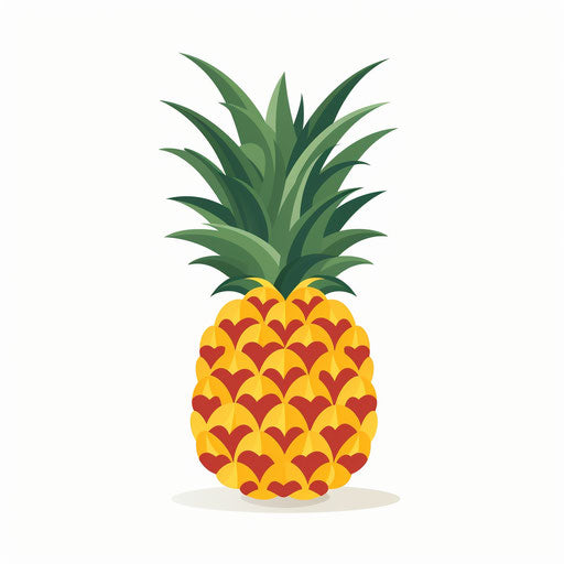 Minimalist style pineapple clipart, on white background