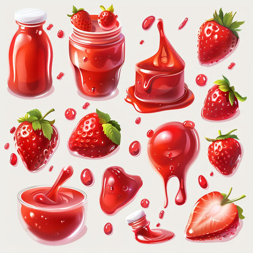 Photo realistic style clipart with flat random background, glossy finish and sharp outlines