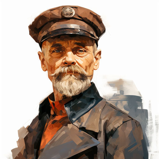 Postman illustration in the style of Oil painting