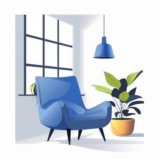 Blue clipart in a photo realistic style on flat white background