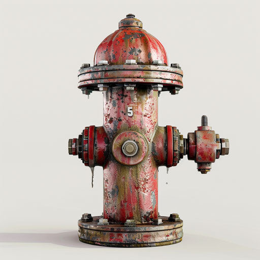 Realistic fire hydrant clipart on white background