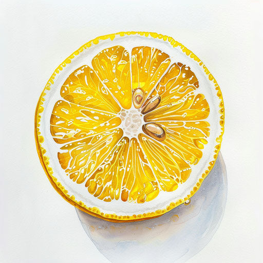 Realistic lemon slice clipart on flat white background