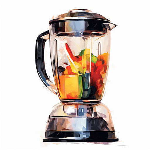 Blender clipart in the style of oil painting, on a white background
