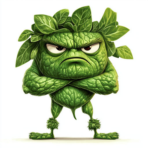Humorous caricature of a spinach clipart