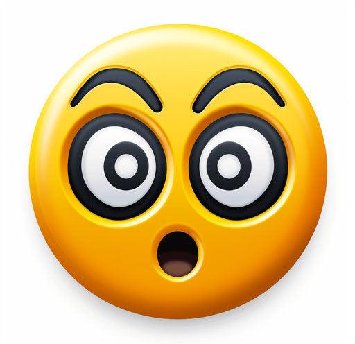 Yellow circle with black spirals - fear and amazement