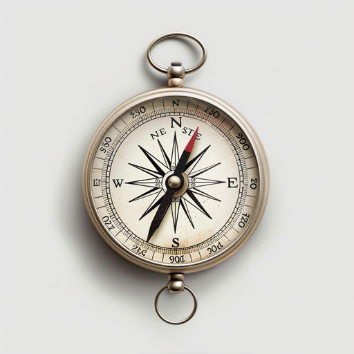 Realistic compass illustration on white background