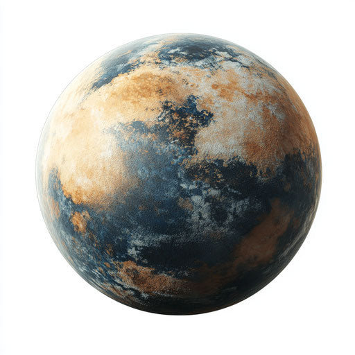 3D planet on flat white background