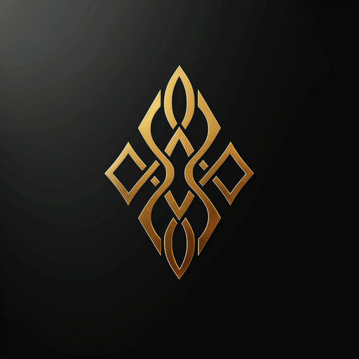 Luxury logo for a clothing brand with black and gold background