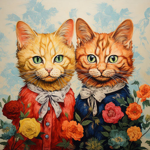 Two Louis Wain cats