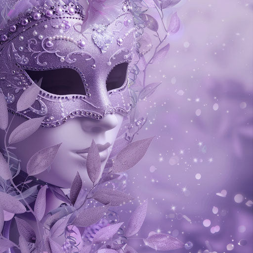 Realistic carnival on soft lavender background