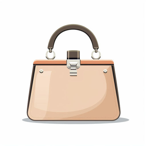 Minimalist style handbag illustration, on white background