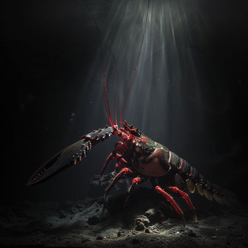 Mantis shrimp dramatic shadows Simen Johan style