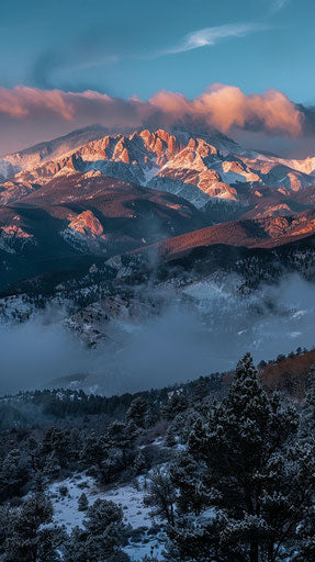 Pikes Peak one hour after sunset