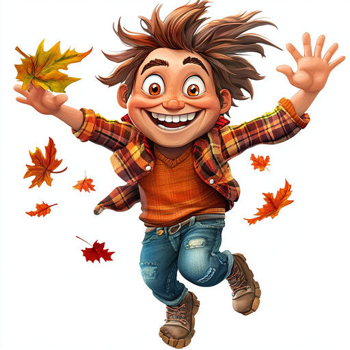 Humorous caricature of a happy thanksgiving clipart