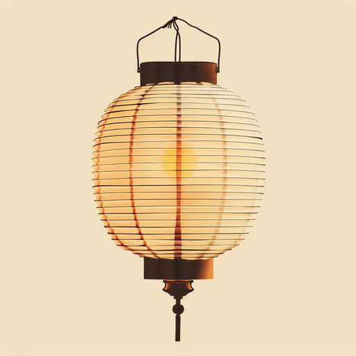 Elegant lantern on flat cream background