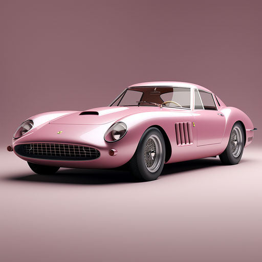 Vintage pink metallic sports car