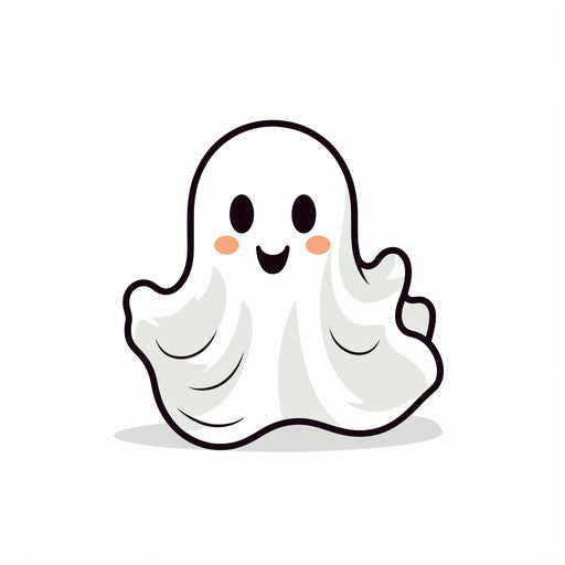 Minimalist ghost clipart on white background