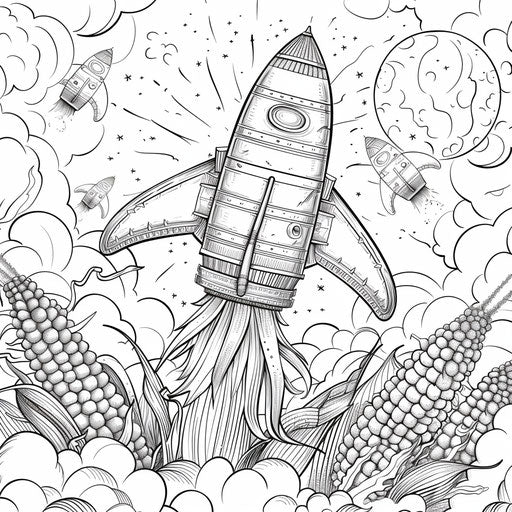 Corn cob rocket taking off