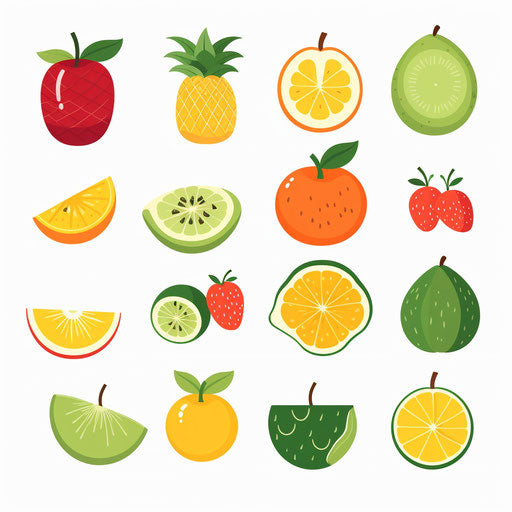 Fruit clipart in Minimalist style, on a white background