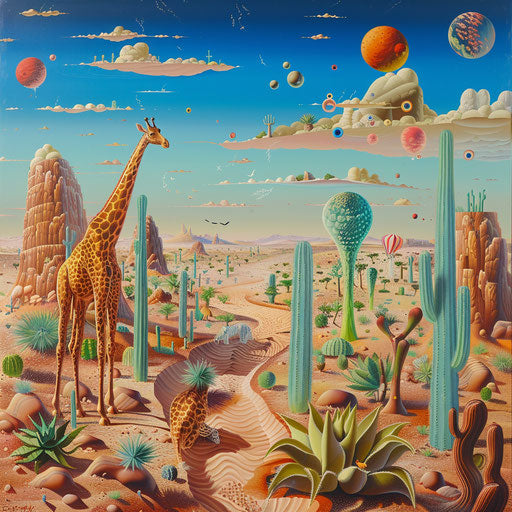 Desert animals adapting to arid landscape at midday