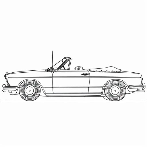 Convertible car, coloring page