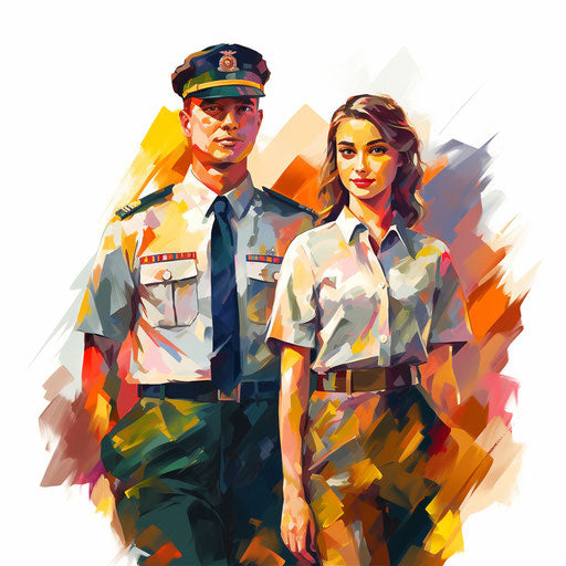 Uniform clipart in the style of Impressionistic Art, on a white background