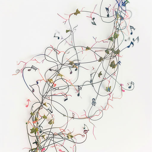 Melody of notes and clefs on invisible lattice