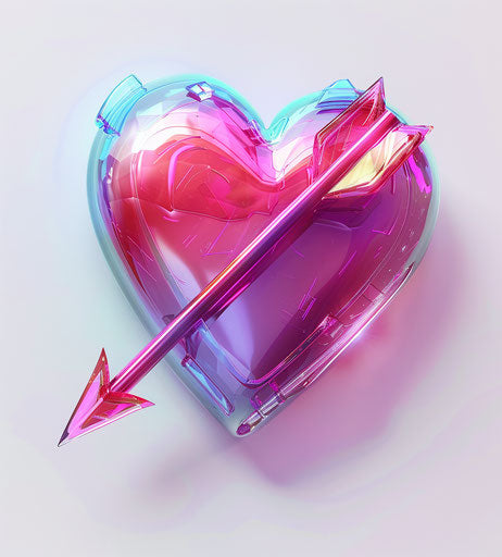 Valentine's Day arrow icon on a heart
