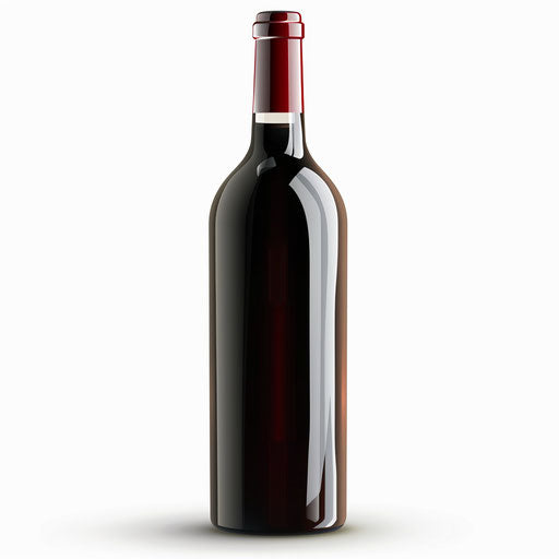 Realistic wine bottle clipart on white background