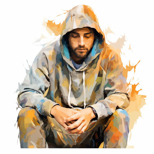 Hoodie in Impressionistic Art style on white background