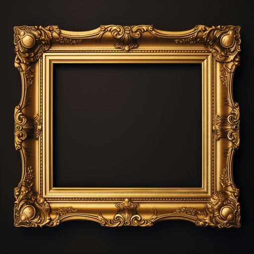 Photo frame clipart in the style of Oil painting, on a white background