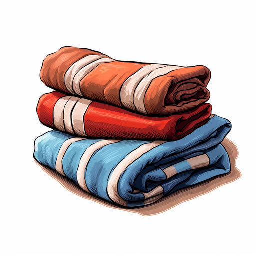 Towel clipart in the style of Chiaroscuro Art, on white background