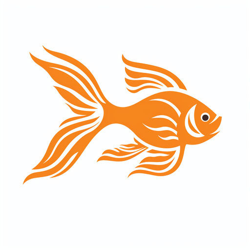 Minimalist style fish illustration on white background
