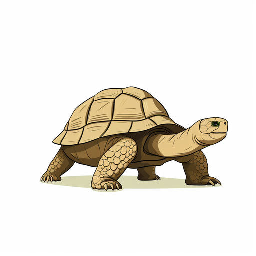Tortoise clipart in Minimalist style, on white background
