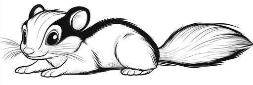 Very simple skunk coloring book page 3:1