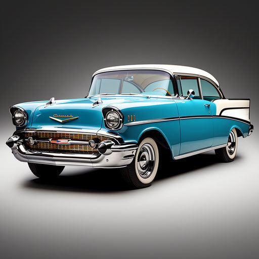 Blue vintage car from the 1950s