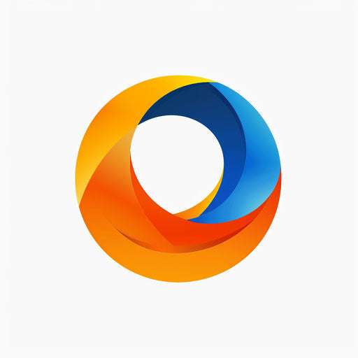 Minimalist logos with vibrant orange and blue colors on white background