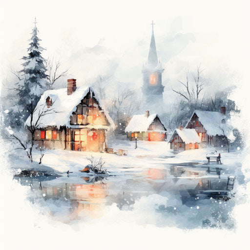 Christmas background oil painting style on white