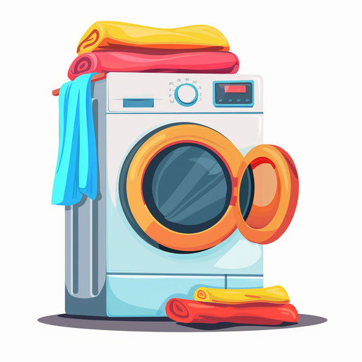 Minimalist laundry illustration on white background
