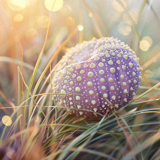 Sea urchin among swaying sea grasses