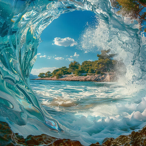 Hvar Beach with perfect surf waves and tropical vibes